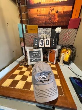 Kubota Hat Cap K Logo Gray K Products Strap Back 100% Cotton
